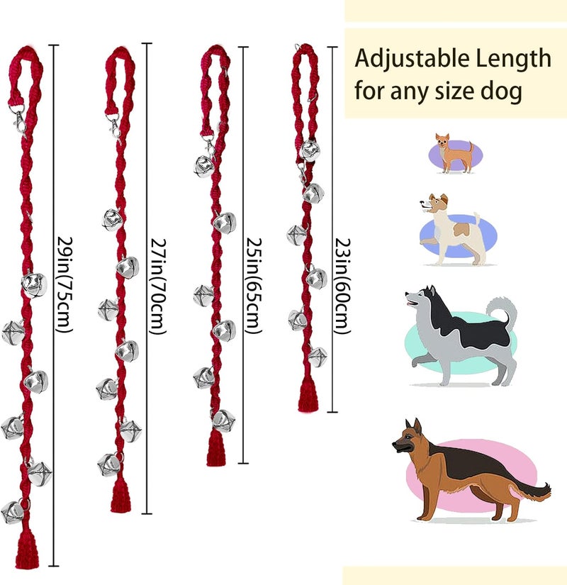 GINIDEAR Dog Bells to Go Outside & Puppy Potty Training, Adjustable Dog Door Bell Ring to Go Potty, Handmade with Premium Yarn. Twisted Style, Rosered - Image 3